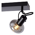 Lucide spot MADEE 3 flames, square E14 IP20, smoky colour, black