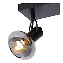 Lucide spot MADEE 3 flames, square E14 IP20, smoky colour, black
