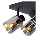 Lucide spot ALION 4 flames, square E14 IP20, smoky colour, black