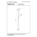 Lucide floor lamp CHAMPION LED round, flexible IP20, black dimmable