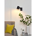 Lucide wall luminaire MIZUKO round, rotatable E14 IP20, black 