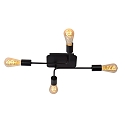 ceiling luminaire LESTER 4 flames, square E27 IP20, black