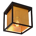 Lucide ceiling luminaire SANSA square E27 IP20, gold matt, brass, black