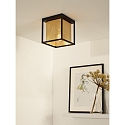 Lucide ceiling luminaire SANSA square E27 IP20, gold matt, brass, black