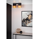 Lucide ceiling luminaire RENATE 2 flames, square E27 IP20, gold matt, brass, black