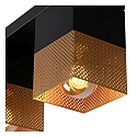 Lucide ceiling luminaire RENATE 3 flames, square E27 IP20, gold matt, brass, black