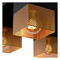 Lucide ceiling luminaire RENATE 4 flames, square E27 IP20, gold matt, brass, black