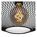 Lucide ceiling luminaire MESH oval E27 IP20, black