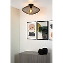 Lucide ceiling luminaire MESH oval E27 IP20, black