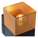 Lucide wall luminaire RENATE square E27 IP20, gold matt, brass, black