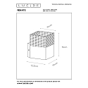 Lucide wall luminaire RENATE square E27 IP20, gold matt, brass, black