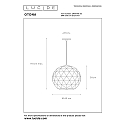 Lucide pendant luminaire OTONA round E27 IP20, black