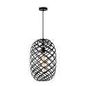 pendant luminaire WOLFRAM oval E27 IP20, black