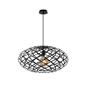 pendant luminaire WOLFRAM oval E27 IP20, black