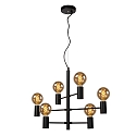 Lucide pendant luminaire LEANNE 6 flames, round E27 IP20, black