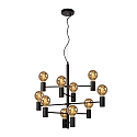 pendant luminaire LEANNE 10 flames, round E27 IP20, black