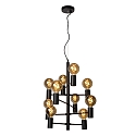 Lucide pendant luminaire LEANNE 10 flames, round E27 IP20, black