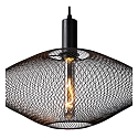 Lucide pendant luminaire MESH oval E27 IP20, black