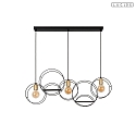 Lucide pendant luminaire CIRCLE 3 flames E27 IP20, black dimmable