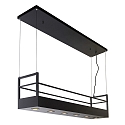 pendant luminaire MIRAVELLE 6 flames, square GU10 IP20, black