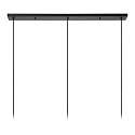 Lucide pendant luminaire DANZA 3 flames, square E27 IP20, black