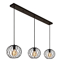 Lucide pendant luminaire DANZA 3 flames, square E27 IP20, black