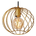 Lucide pendant luminaire DANZA round E27 IP20, gold matt, brass, black