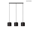 Lucide pendant luminaire ROSAS 3 flames E27 IP20, brass, black dimmable
