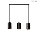 Lucide pendant luminaire ALMELO 3 flames E27 IP20, brass, black dimmable
