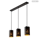 Lucide pendant luminaire ALMELO 3 flames E27 IP20, brass, black dimmable