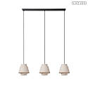 Lucide pendant luminaire TRIBUTE 3 flames E27 IP20, beige, black dimmable