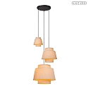 pendant luminaire TRIBUTE 3 flames E27 IP20, beige, black dimmable