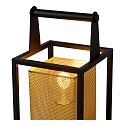 Lucide table lamp SANSA square E27 IP20, gold matt, brass, black