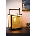 Lucide table lamp SANSA square E27 IP20, gold matt, brass, black
