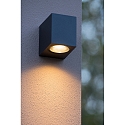 spot ZORA LED down, 1 flame, square GU10 IP44, black dimmable
