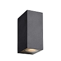 spot ZORA LED up / down, 2 flames, square GU10 IP44, black dimmable