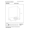 Lucide spot ZORA LED up / down, 2 flames, square GU10 IP44, white dimmable