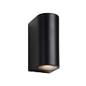 spot ZORA LED up / down, 2 flames, half round GU10 IP44, black dimmable