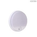 Lucide Outdoor LED Wandleuchte HUPS IR 120� 10W 3000K IP54 CRI>80, rund, inkl. PIR-Sensor , wei�