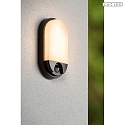 Lucide Outdoor LED Wandleuchte HUPS IR 120� 10W 3000K IP54 CRI>80, oval, inkl. PIR-Sensor , schwarz