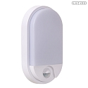 Outdoor LED Wandleuchte HUPS IR 120� 10W 3000K IP54 CRI>80, oval, inkl. PIR-Sensor , schwarz
