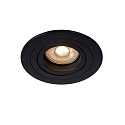 Einbaustrahler TUBE, � 9,2 cm, 1xGU10, rund, schwarz