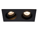 Lucide recessed luminaire EMBED 2 flames, square GU10 IP20, black