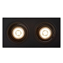 Lucide recessed luminaire EMBED 2 flames, square GU10 IP20, black