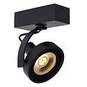 Lucide spot DORIAN LED round GU10 IP20, black dimmable