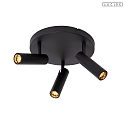 ceiling luminaire GRADO 3 flames, swivelling, rotatable GU10 IP20, black dimmable
