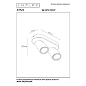 Lucide spot XYRUS LED 2 flames, oval GU10 IP20, white dimmable