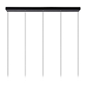 Lucide pendant luminaire TUBULE LED 5 flames, square IP20, black 
