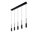 Lucide pendant luminaire TUBULE LED 5 flames, square IP20, black 