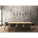 Lucide pendant luminaire TUBULE LED 5 flames, square IP20, black 